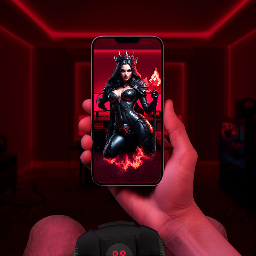 Интерактивный вибромастурбатор с функциями вакуума и подсветки Теневая грешница ворона Masturs Raven Shadow Sinner Multi Function Masturbator