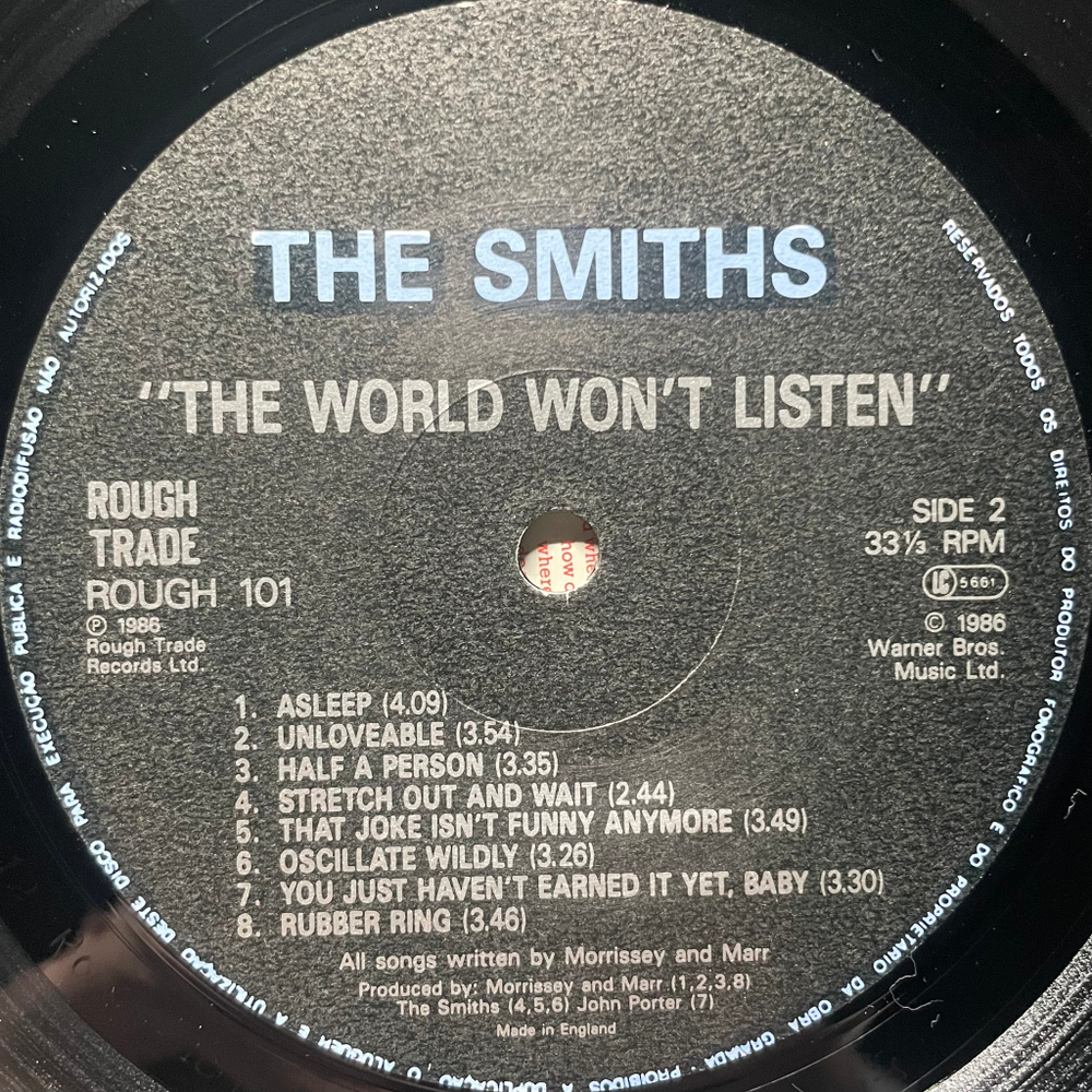 The Smiths ‎– The World Won't Listen (Португалия 1987г.)