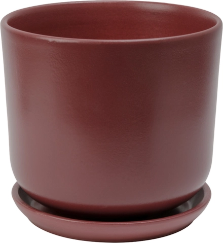 Горшок керамический Бургунди d12см h10,5см v0,8л, цилиндр, бордо