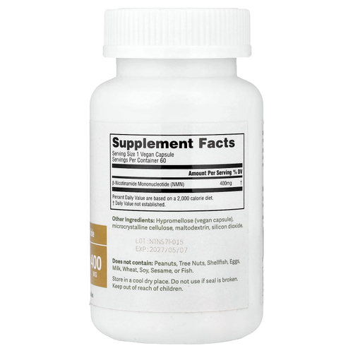 Dr. Murray's, NMN, 400 мг, 60 веганских капсул