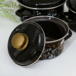 Набор эмалированной посуды 6 пр, кастрюли 1,1.5,2.3 л, Керчь, Арабика-1, корич