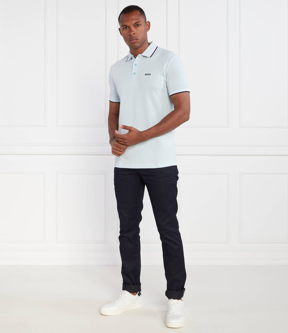 Футболка Поло Paddy BOSS GREEN - голубой(50468983)