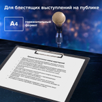 Доска-планшет ГОРИЗОНТАЛЬНАЯ (318х228 мм) А4 BRAUBERG "NUMBER ONE " с прижимом картон/ПВХ черная (5 штук в упаковке)