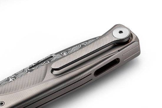 Складной нож Lion Steel "Thrill" L/TL D GY c клинком из стали Stainless Damascus (Chad Nichols, USA) рукоять титан