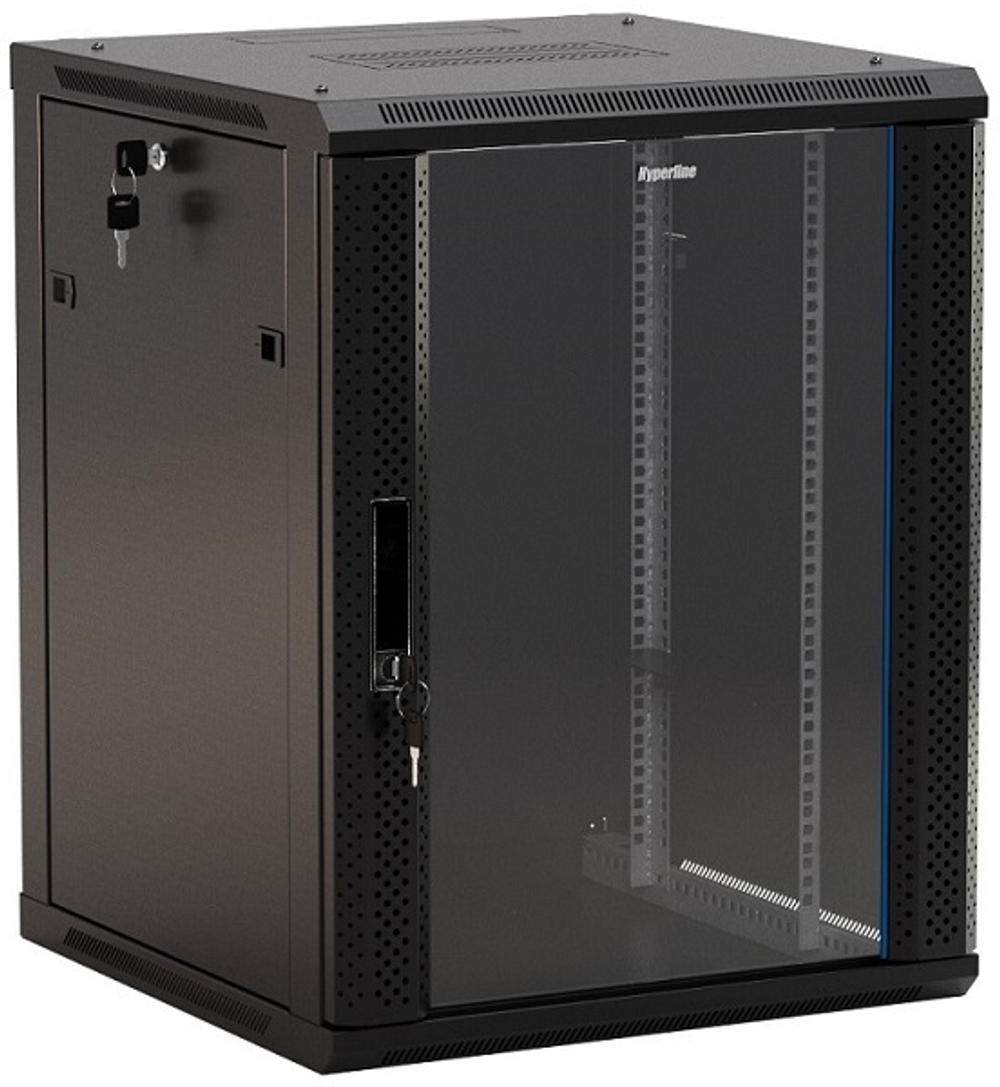 Шкаф настенный 19", 22U Hyperline TWB-FC-2245-GP-RAL9004
