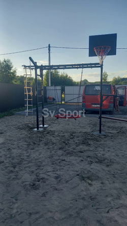 Монтаж уличной шведской стенки Sv Sport Рукоход (4 вертикальных столба)