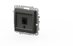 Розетка компьютерная RJ-45 В Рамку Одинарная цвет Дымчатый IP20 Zena Vega EL-BI арт. 609-011100-247