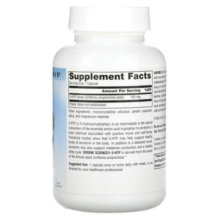Для похудения и контроля веса Source Naturals, 5-HTP, 100 мг, 120 капсул