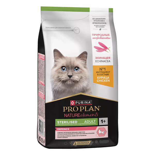 Сухой корм Pro Plan Nature Elements Sterilised для стерилизованных кошек с курицей