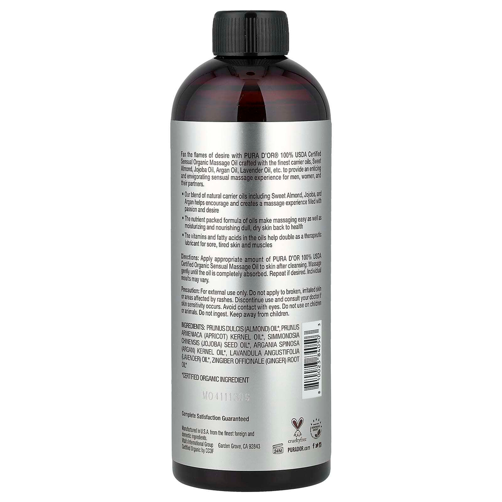 Pura D'or, Professional, органическое массажное масло, 473 мл (16 жидк. Унций)