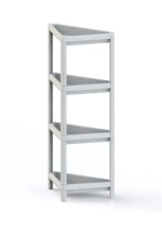 Этажерка 4-х секционная KLEO угловая, цвет белый,44,2*33*100см