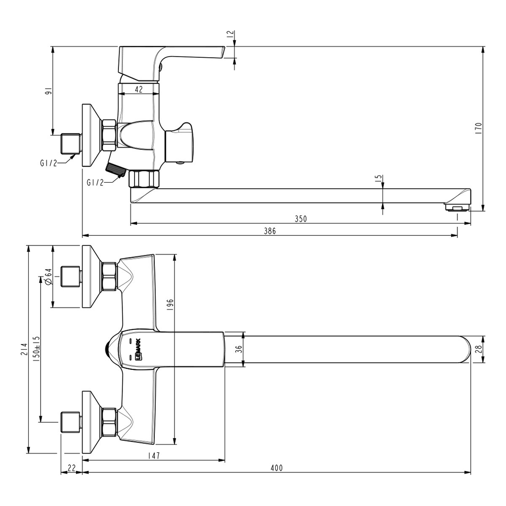 СМЕСИТЕЛЬ УНИВЕРСАЛЬНЫЙ  ЧЕРНЫЙ LM7251BL URSUS