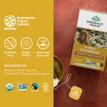 Organic India, чай с ромашкой, без кофеина, 18 пакетиков для заваривания, 28,8 г (1,02 унции)