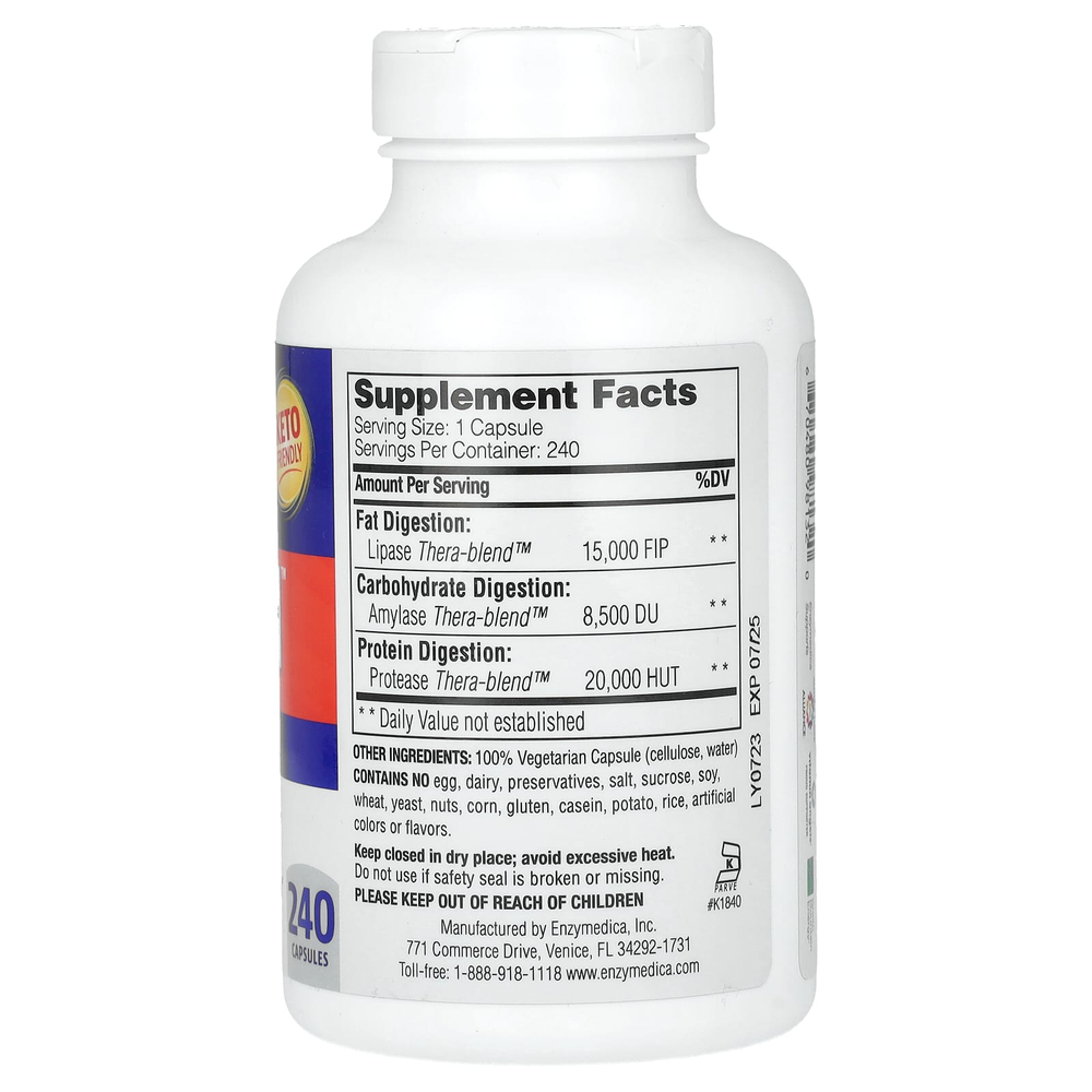 Enzymedica, Lypo Gold, добавка для переваривания жиров, 240 капсул
