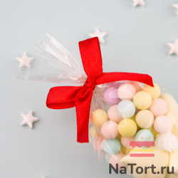 Твист лента с бантиком (красный, 8 см) 50 шт