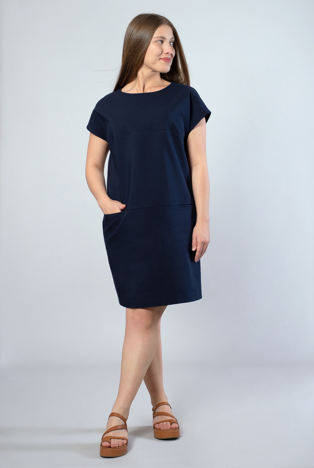Платье-туника 3891зп, темно-синий #429ТС213891зп