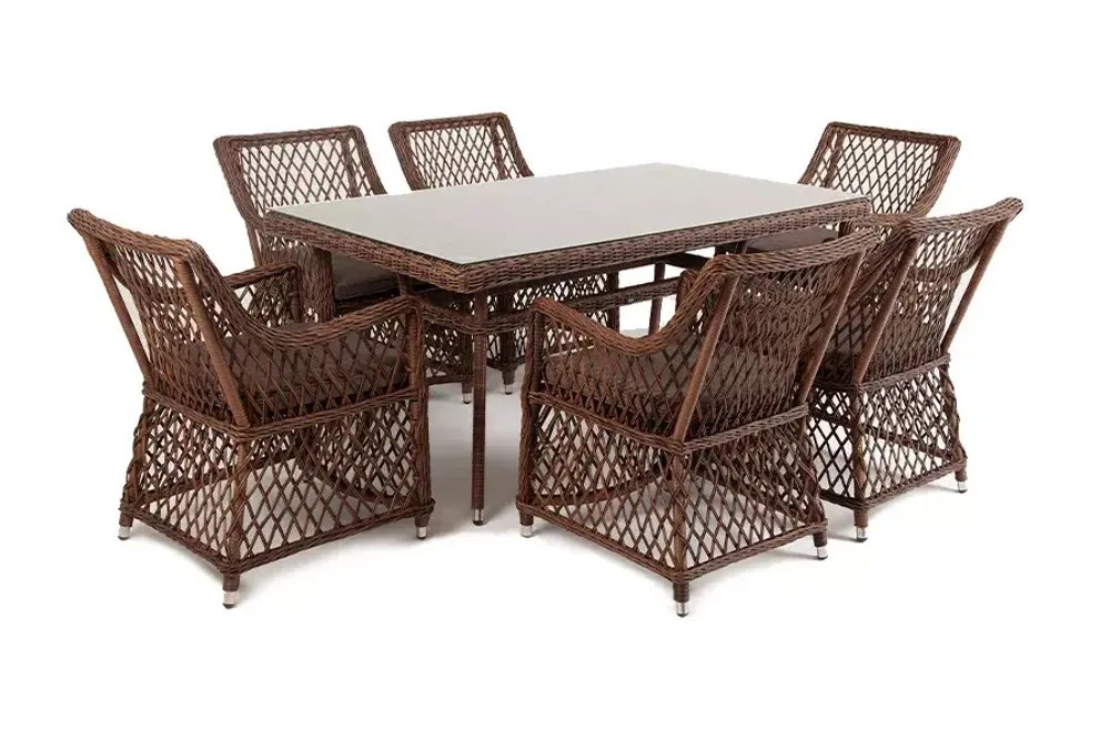 "Латте" обеденная группа плетеная, цвет коричневый