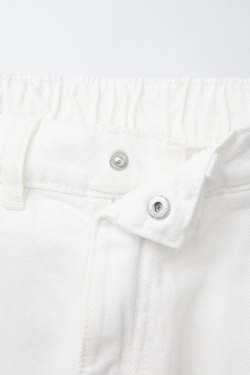 ZARA ДЖИНСЫ СВОБОДНОГО КРОЯ, БЕЛЫЙ
