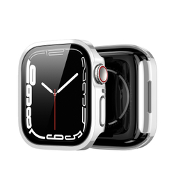 Чехол-бампер серебристого цвета из TPU от Dux Ducis для смарт часов Apple Watch 10 серия, размер 42 мм, серия Hamo Series Case