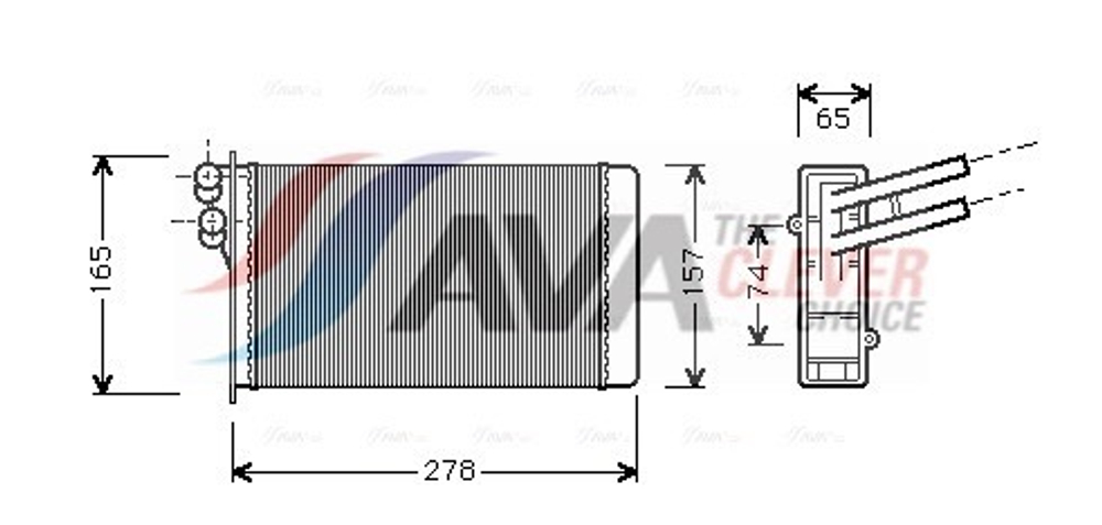 AVA QUALITY COOLING - 01643-KLR - Heat Exchanger, interior heating - Na nasem stanju artikl proizvodaca KULAR.