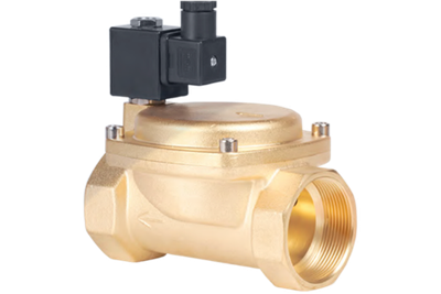 Клапан электромагнитный латунный, обратного действия, нормально открытый, DN20 (3/4"), PN16, 12DC