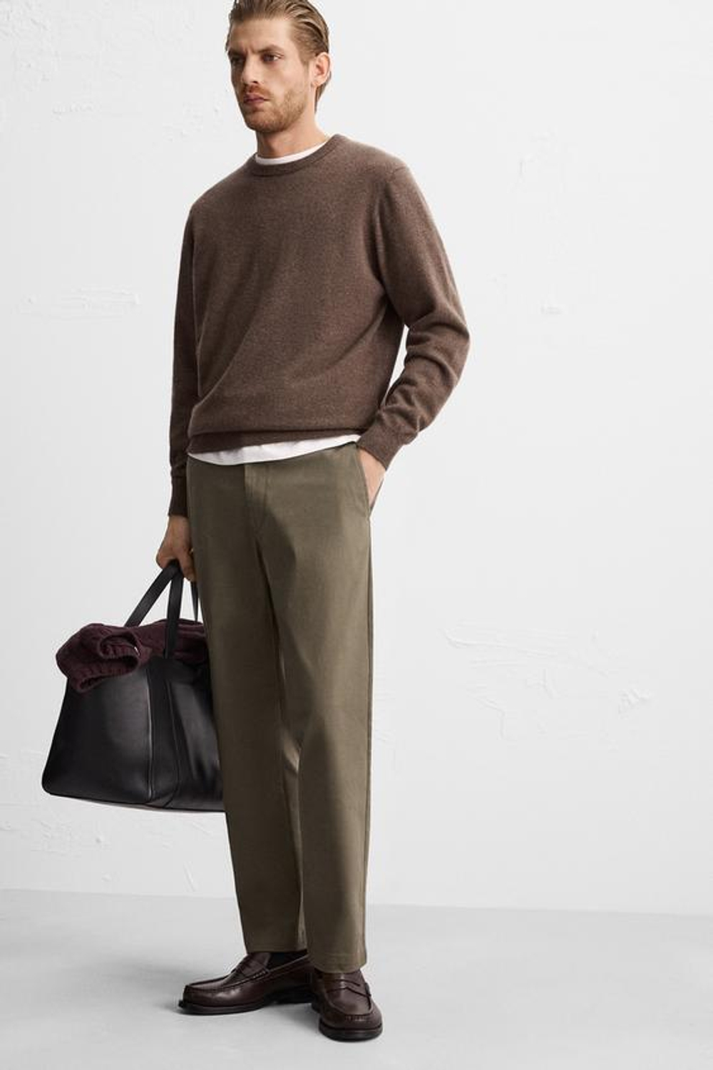 ZARA БРЮКИ ЧИНОС SLIM FIT, СВЕТЛО-ЗЕЛЕНЫЙ