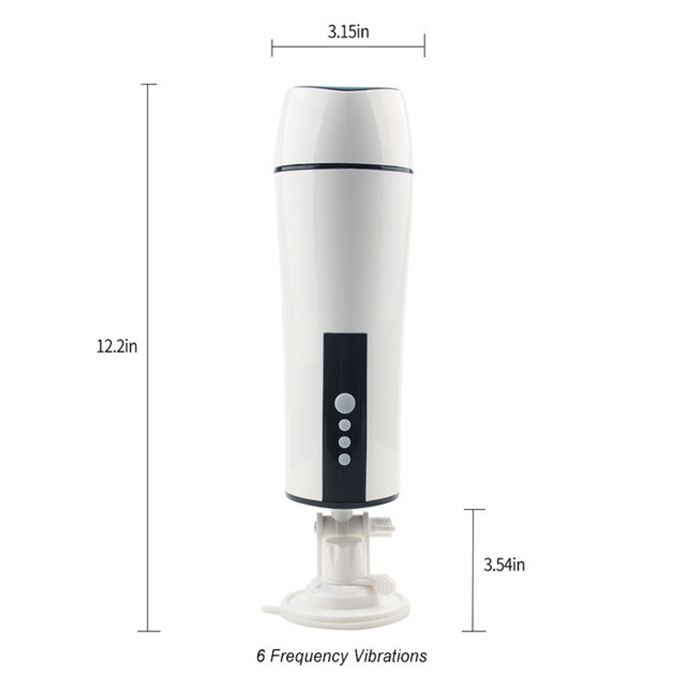 Мастурбатор с вибрацией, с функцией сжатия и голосовым сопровождением Marvelous (Цвет: белый)