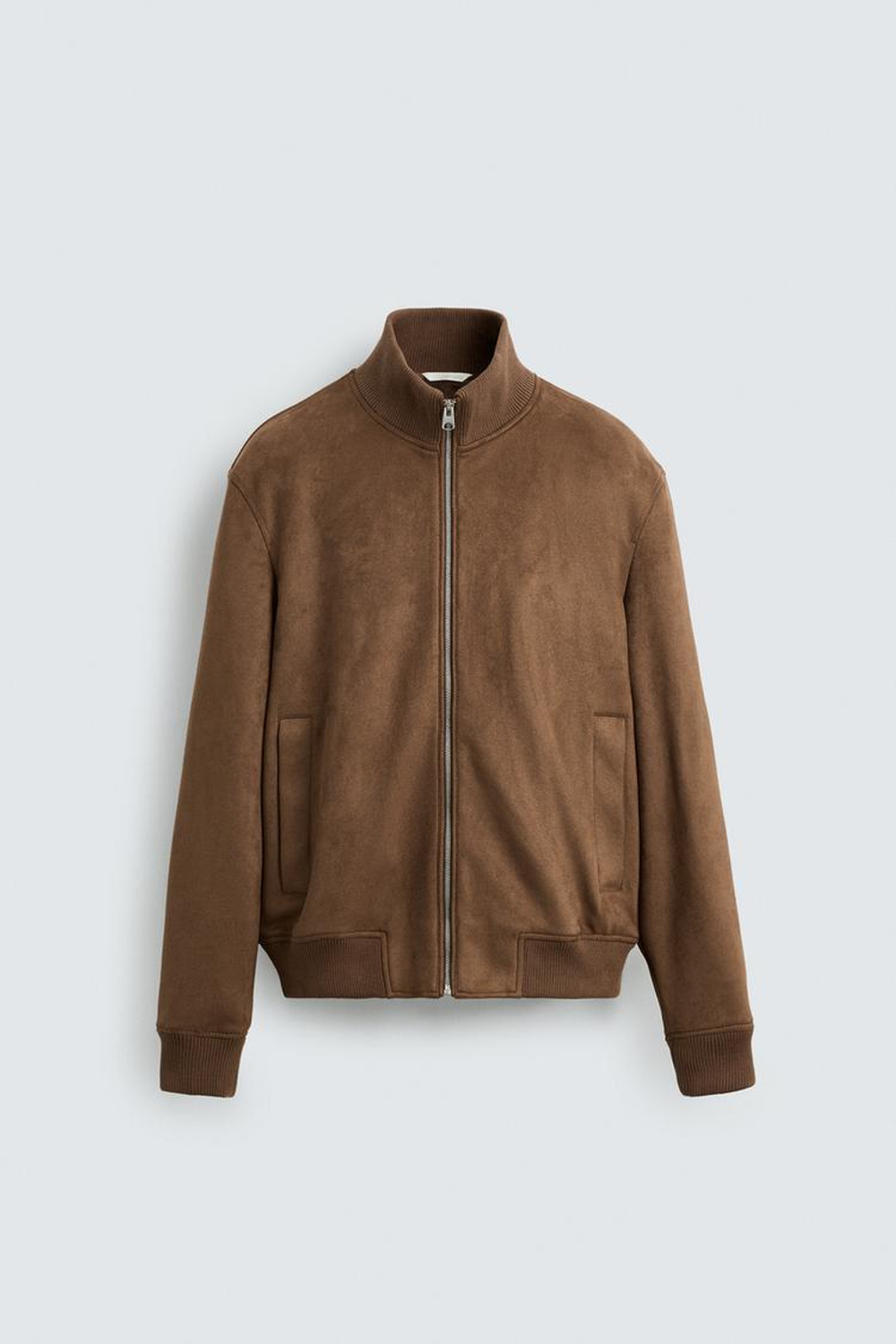 ZARA КУРТКА ИЗ ИСКУССТВЕННОЙ ЗАМШИ СВОБОДНОГО КРОЯ, КОНЬЯЧНЫЙ