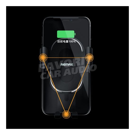 Держатель Remax RM-C38 воздуховод шарнир бесп. зарядка Qi чёрный