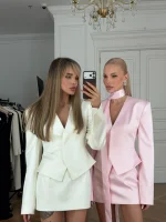 Жакет из сатина, Розовый