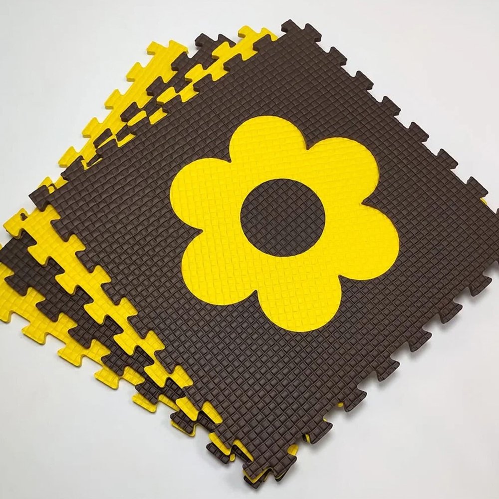 Мягкий пол "Цветочки" 500x500x10 мм 45 шор