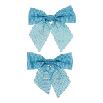 Бант на ёлку "Волшебство" 15*15см. (набор 2 шт.) Голубой (Серпантин)