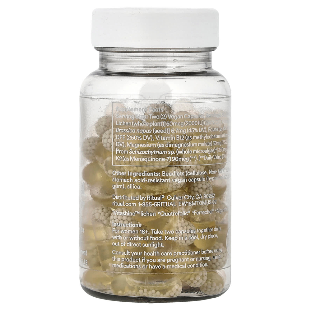 Ritual, Essential for Women, мультивитамины для женщин старше 18 лет, с мятным вкусом, 60 веганских капсул