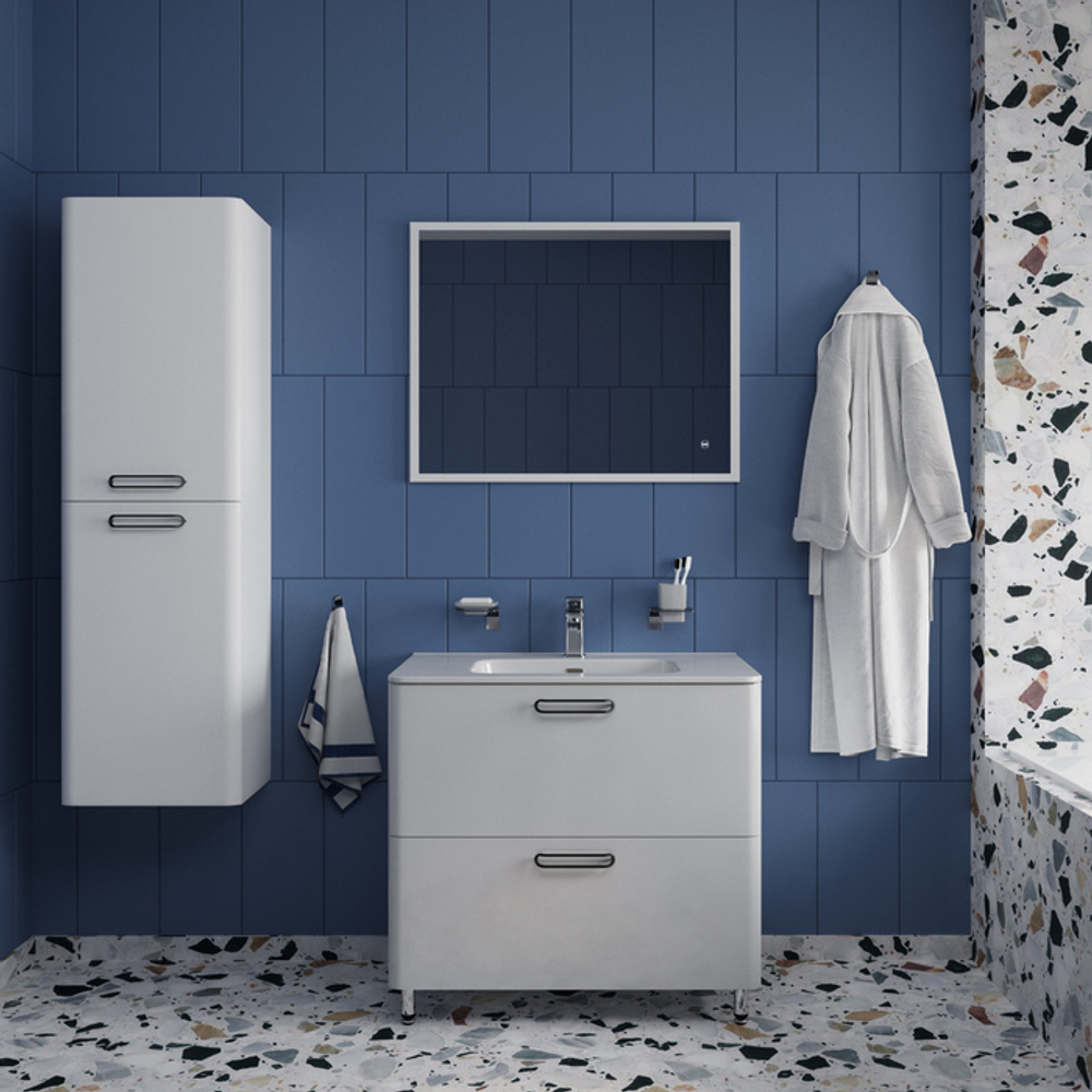 Тумба напольная с умывальником IDDIS Brick, белая, 80 см,  BRI80WFi95K