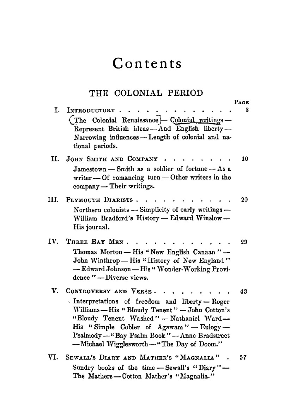 American literature in the colonial and national periods | Lorenzo Sears