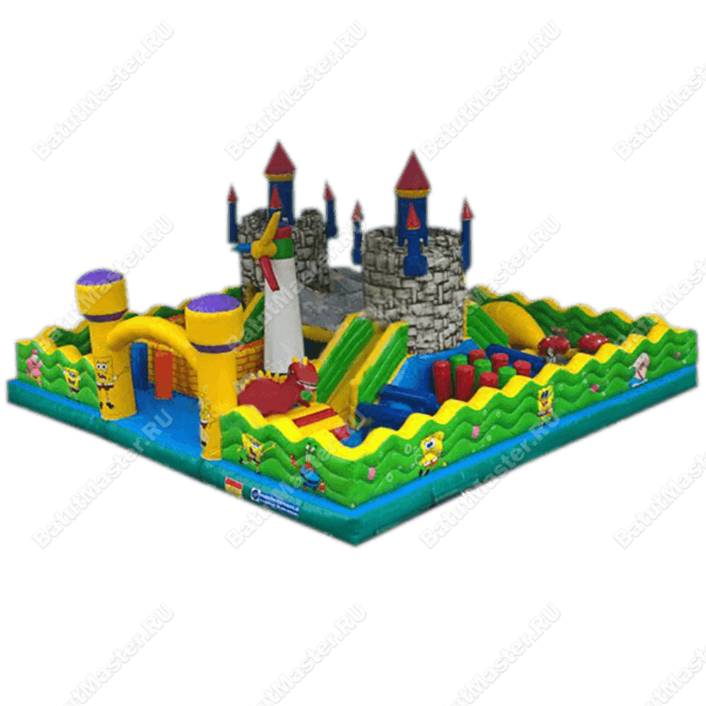 Большой надувной батут "Средневековье" 20*20*5 м