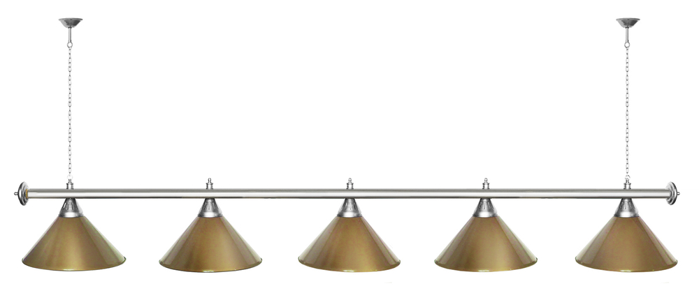 Лампа STARTBILLIARDS 5 пл. (плафоны золотые,штанга золотая,фурнитура золото)