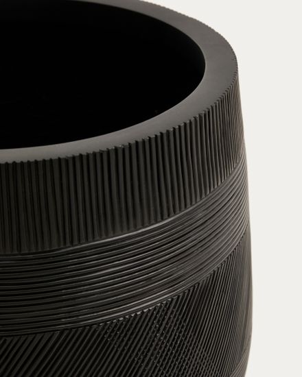 Набор из двух черных кашпо Tival с эффектом цемента, диаметр 50 см/34 см