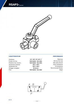 Гидравлический трехходовой кран шаровый 003.454.F00 1" для высокого давления трехлинейный двухпозиционный