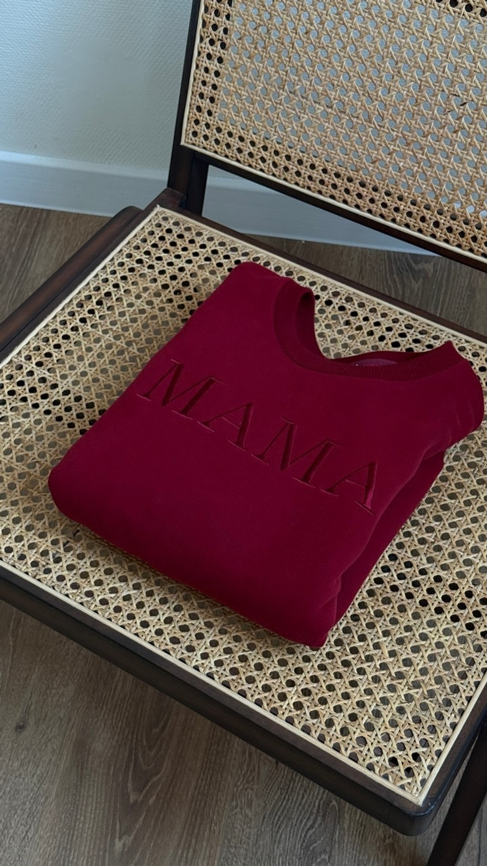 Свитшот Мама премиум утепленный, Винный