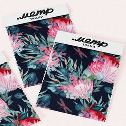 Ткань мембрана лотос абстракция с листьями