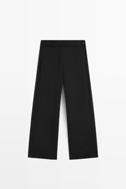 Massimo Dutti Струящиеся брюки прямого кроя, черный