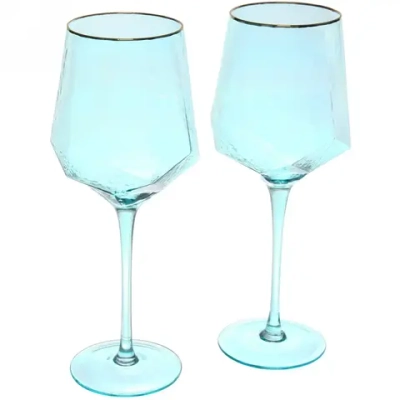 Бокал для вина 500мл «ICE CRYSTAL» в наборе 2шт, голубой