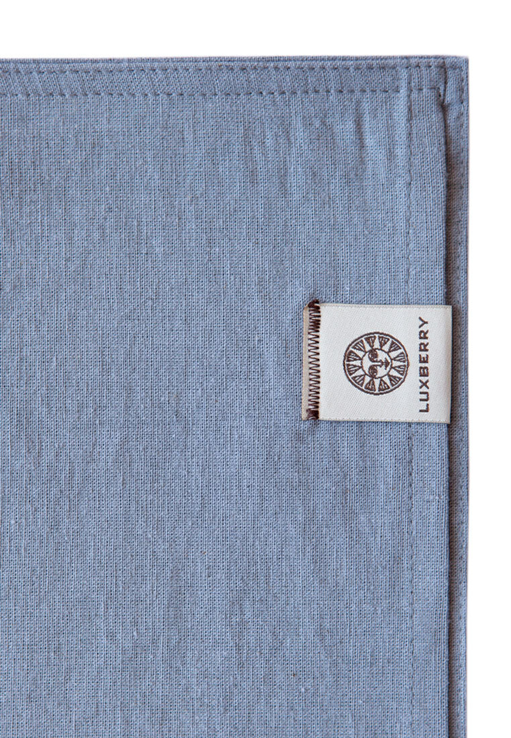 Постельное белье семейное Luxberry коллекция Лен и Хлопок голубое