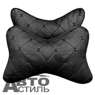 Подушки на подголовник Coolpart - MAXIMAL (2шт) - JJ-49-BLBL Экожа Перф черн/шов чер ромб (Косточки)