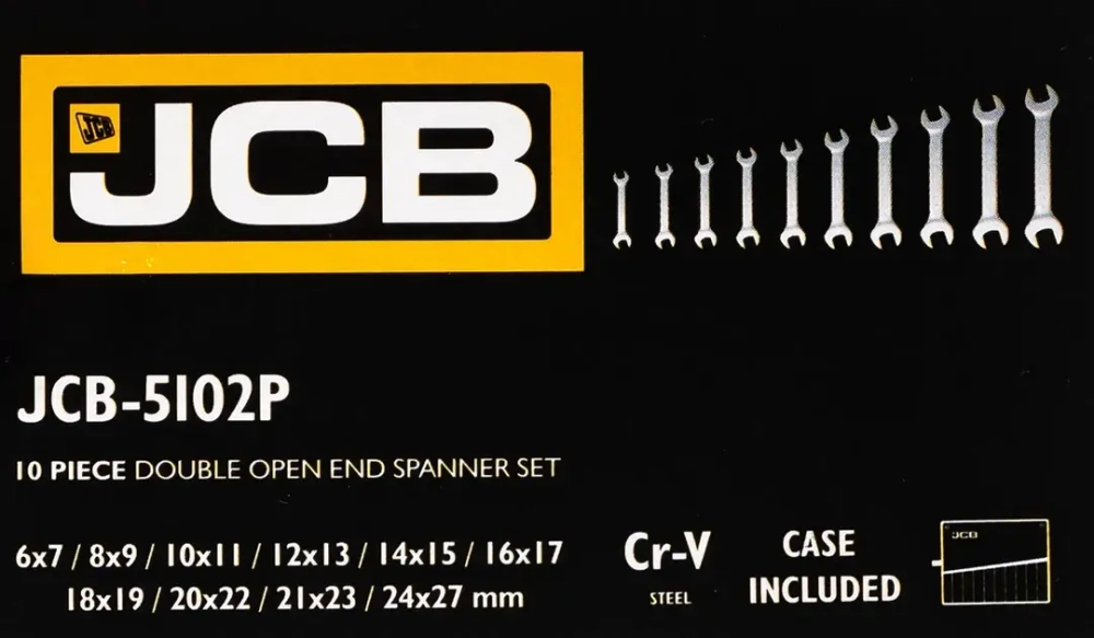 Набор ключей рожковых 10пр. JCB JCB-5102P