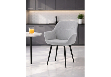 Стул на металлокаркасе Woodville Флюид светло-серый (zd 960), черный