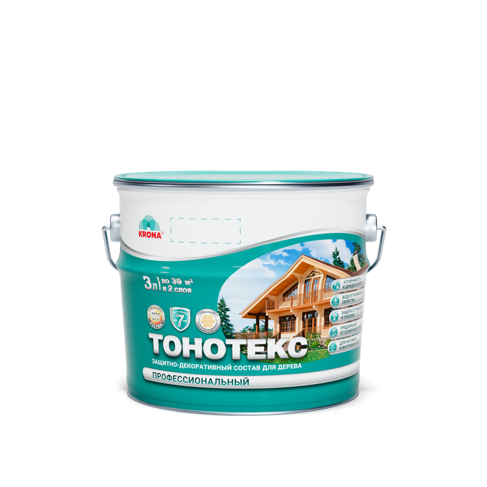 KRONA Состав защитно-декоративный Тонотекс сосна 3 л.