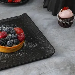 Блюдо квадратное 17,5*17,5 см с бортами Side Up2 Black Raw Wood P.L. Proff Cuisine [2]