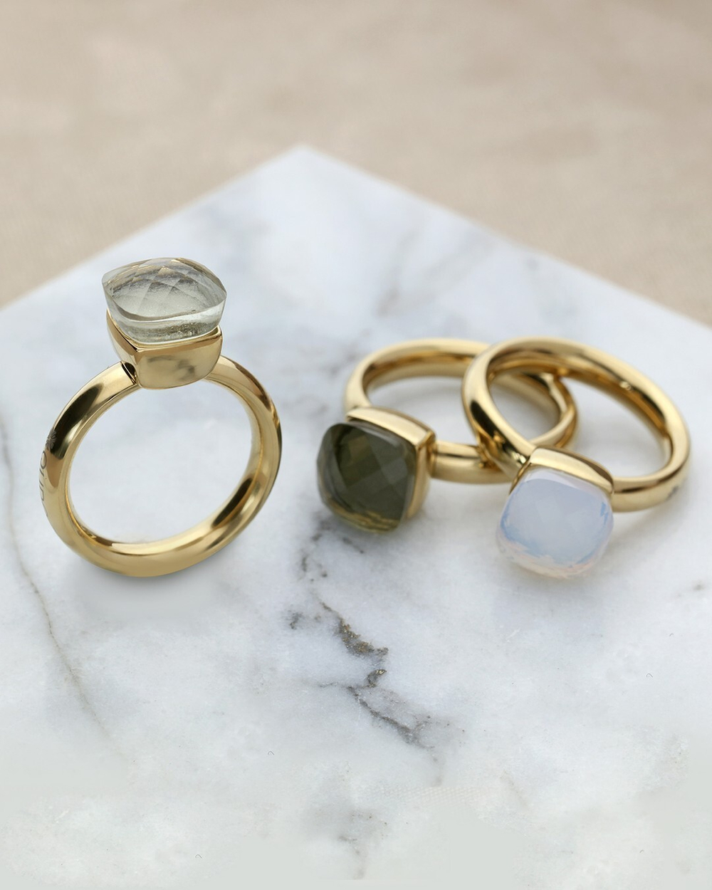 Кольцо Qudo FIRENZE 19 (G) Smoky Quartz 107001/40-5110 19 размер 19